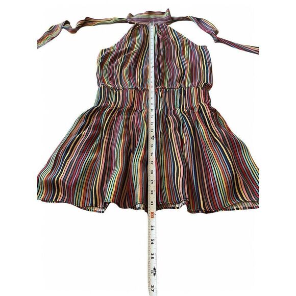 Do +Be Women’s Striped Multicolored Mini Sleeveless Tie Neck Lining Dress Size S - Picture 5 of 11